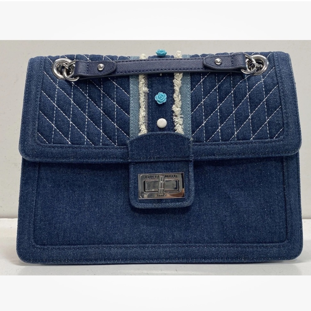 Karl Lagerfeld Navy Quilted Shoulder Bag